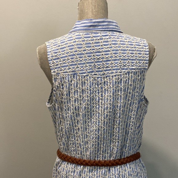 Anthropologie Kismet Sleeveless Blue Striped Dress Size 12 - Picture 12 of 16